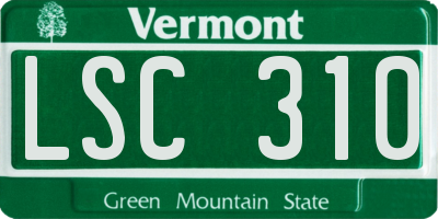 VT license plate LSC310