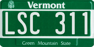 VT license plate LSC311