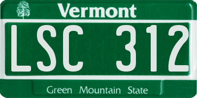 VT license plate LSC312