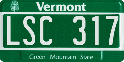 VT license plate LSC317