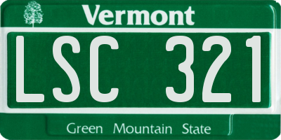 VT license plate LSC321