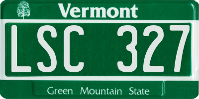 VT license plate LSC327