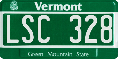 VT license plate LSC328