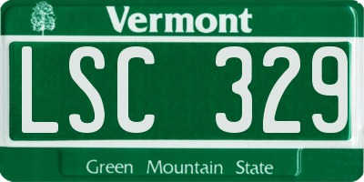 VT license plate LSC329