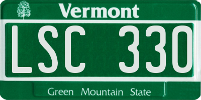 VT license plate LSC330