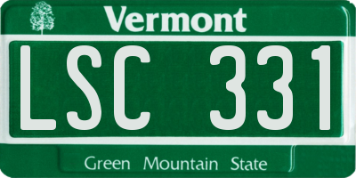 VT license plate LSC331