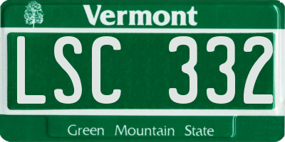 VT license plate LSC332