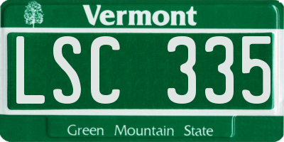 VT license plate LSC335
