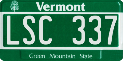 VT license plate LSC337