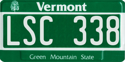 VT license plate LSC338