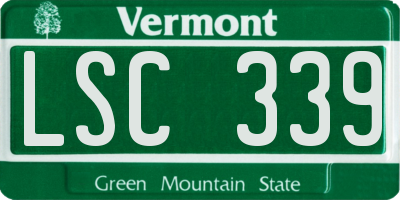 VT license plate LSC339