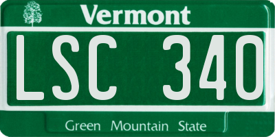 VT license plate LSC340