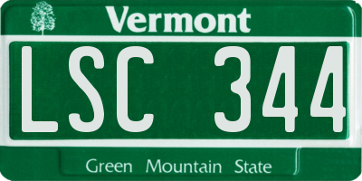 VT license plate LSC344