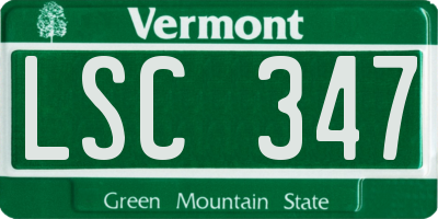 VT license plate LSC347
