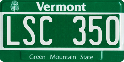 VT license plate LSC350