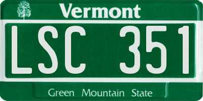 VT license plate LSC351
