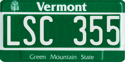 VT license plate LSC355