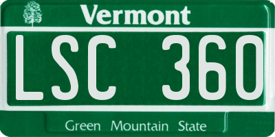 VT license plate LSC360