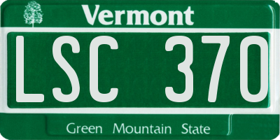 VT license plate LSC370