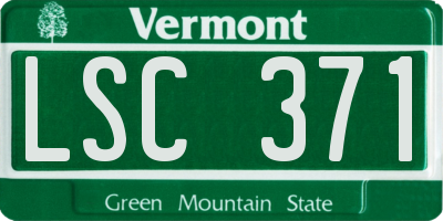 VT license plate LSC371
