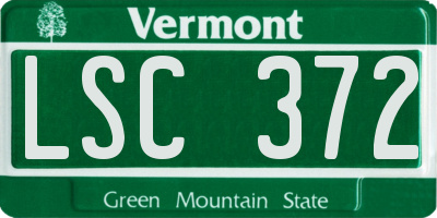 VT license plate LSC372