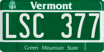 VT license plate LSC377