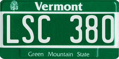 VT license plate LSC380