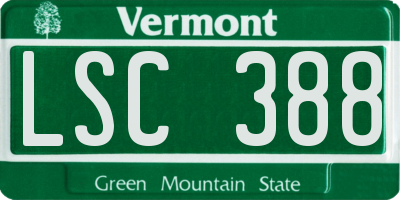VT license plate LSC388