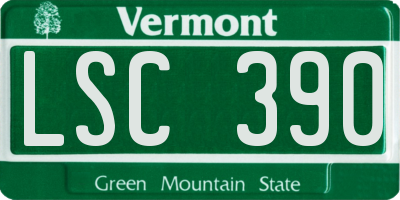 VT license plate LSC390