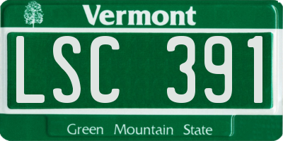VT license plate LSC391
