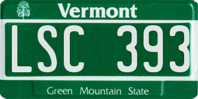 VT license plate LSC393