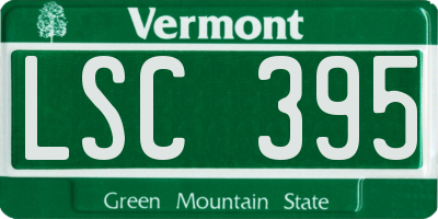 VT license plate LSC395