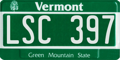 VT license plate LSC397