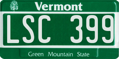 VT license plate LSC399