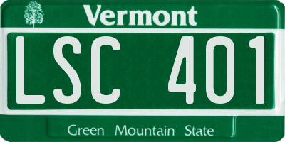 VT license plate LSC401