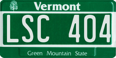 VT license plate LSC404
