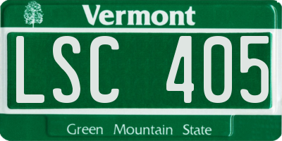 VT license plate LSC405