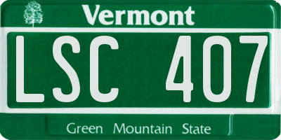 VT license plate LSC407