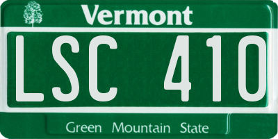 VT license plate LSC410