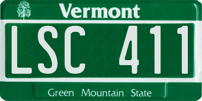 VT license plate LSC411