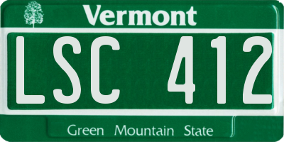 VT license plate LSC412