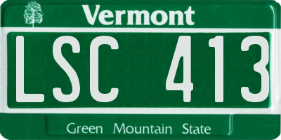 VT license plate LSC413