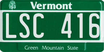 VT license plate LSC416