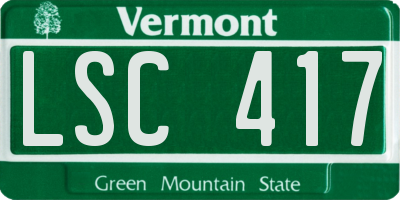 VT license plate LSC417