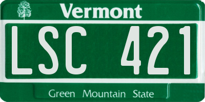 VT license plate LSC421