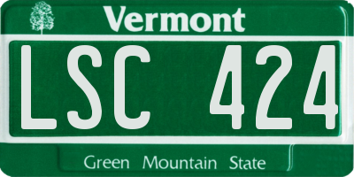 VT license plate LSC424