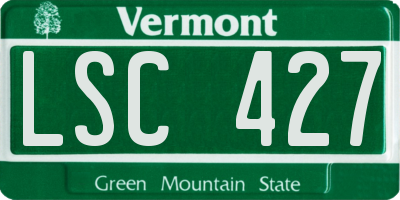 VT license plate LSC427