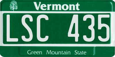 VT license plate LSC435
