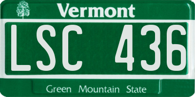 VT license plate LSC436
