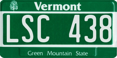 VT license plate LSC438